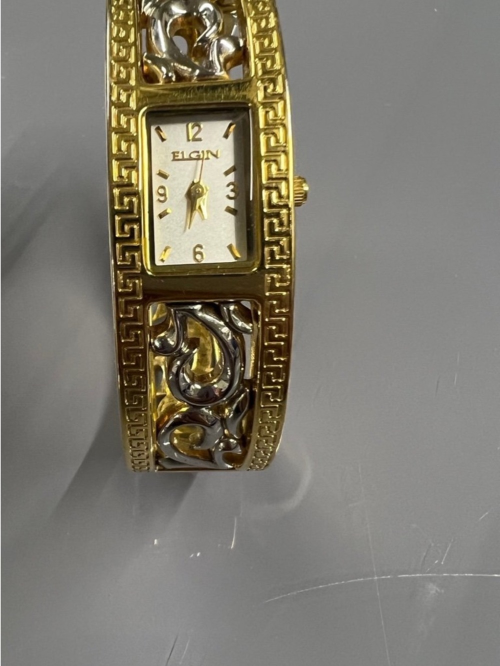 Elgin Women's Gold-Tone Filigree Bangle Watch